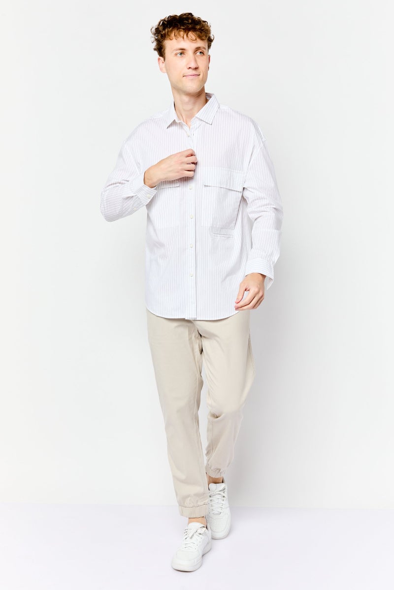 Selected Homme Men Regular Fit Stripe Long Sleeve Casual Shirt, Multicolor - Image 2