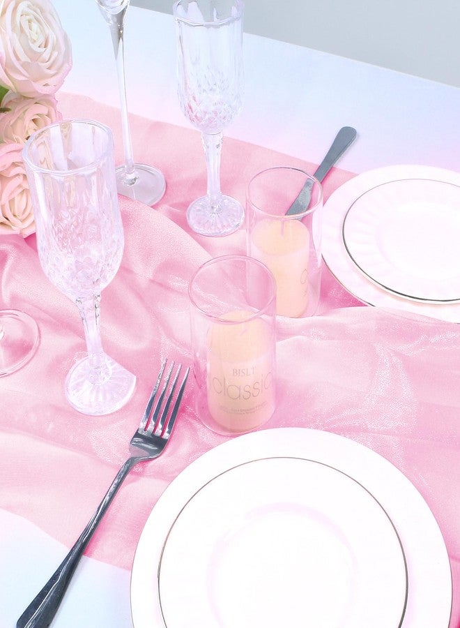 VACVELT Sheer Organza Fabric by The Yard, 60 Inch Wide Light Pink Organza Fabric Bolt Bridal Sheer Tulle Fabric, Silk Organza Roll for Wedding Party Decorations Backdrop Curtain (1 Yard) - Image 4