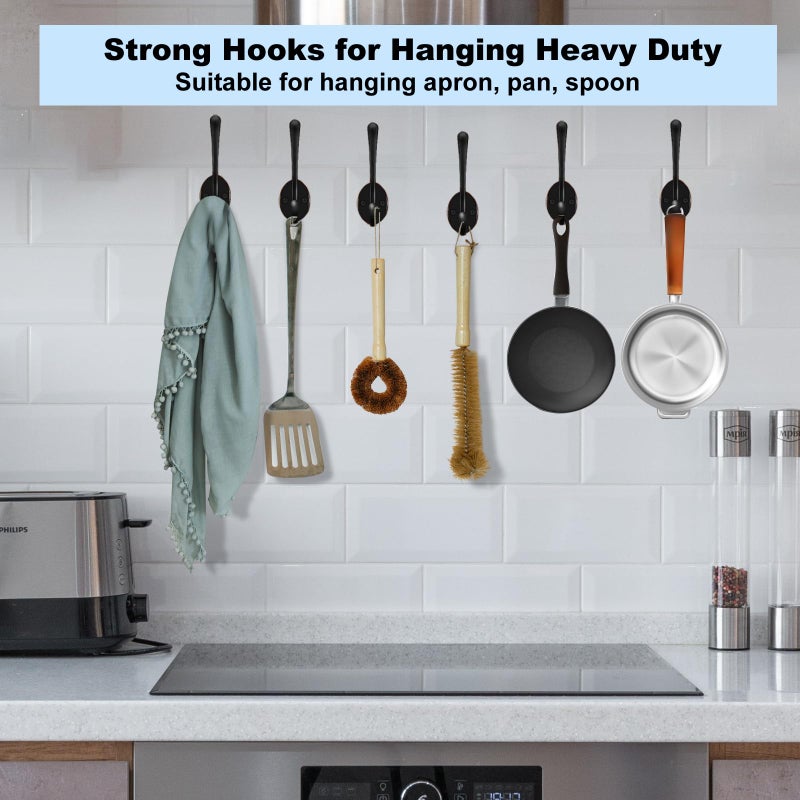 Kruodop 4Pcs Coat Hooks Wall Hooks For Hanging Heavy Duty  Wall Mounted Black Towel Hooks  Metal Single Coat Hanger With Screws Cup Retro For Coats  Handbags  Towels - Image 4
