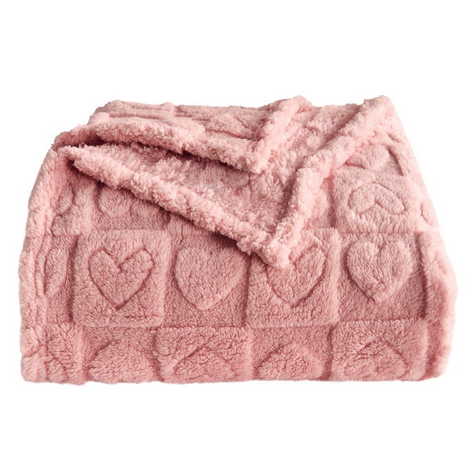 HEART CHECKERED THROW BLANKETS FOR LOVE MOTHER FRIENDS PETS280 GSM SUPER SOFT WARM LIGHTWEIGHT FLUFFY BED BLANKET FOR WOMEN ANNIVERSARIESPINK50X60