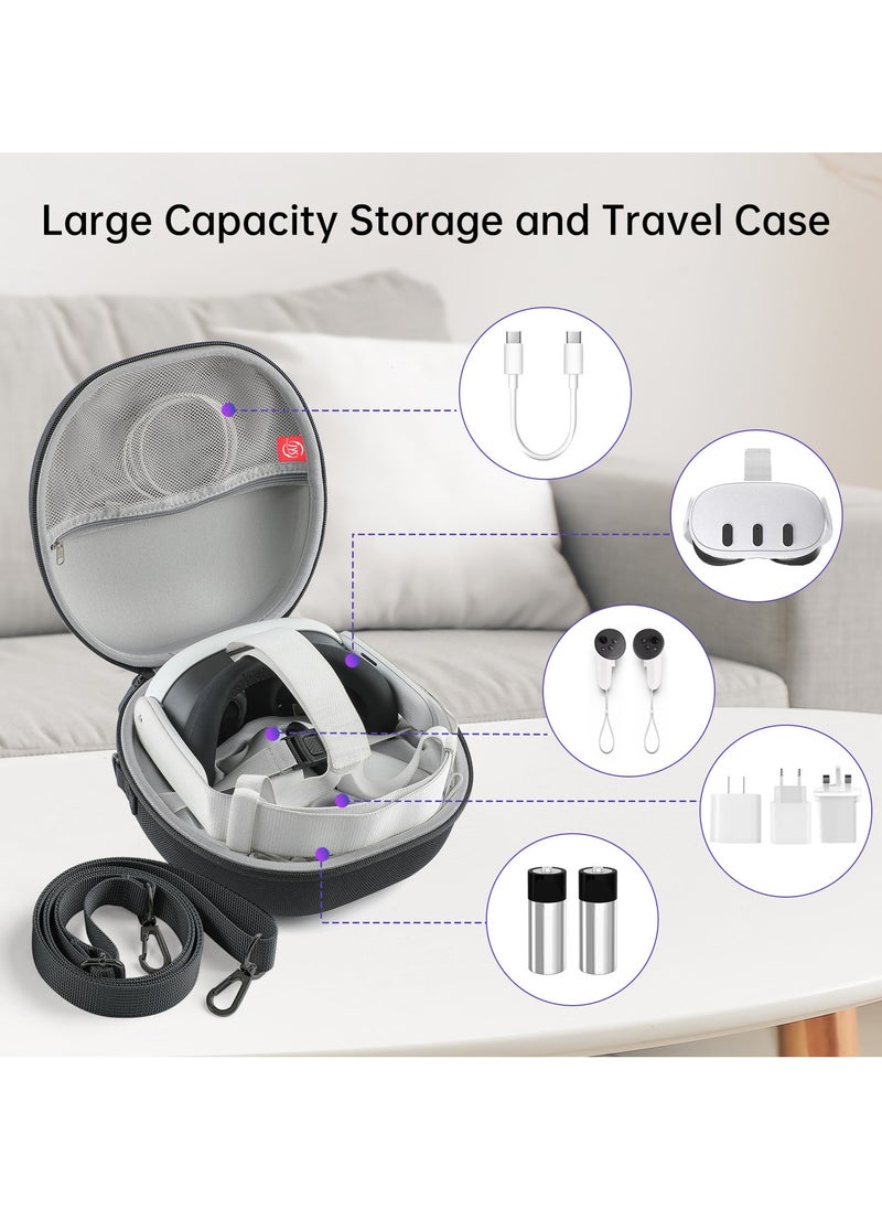 Generic Waterproof Hard Case for Meta Oculus Quest 3 VR Gaming Headset and Touch Controllers Shockproof Carrying Bag Organizer Case with Mesh Pocket Suitable for Travel and Home Storage  - Image 3