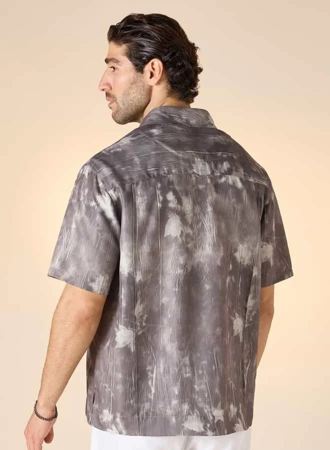 Iconic Iconic All-Over Print Shirt with Short Sleeves