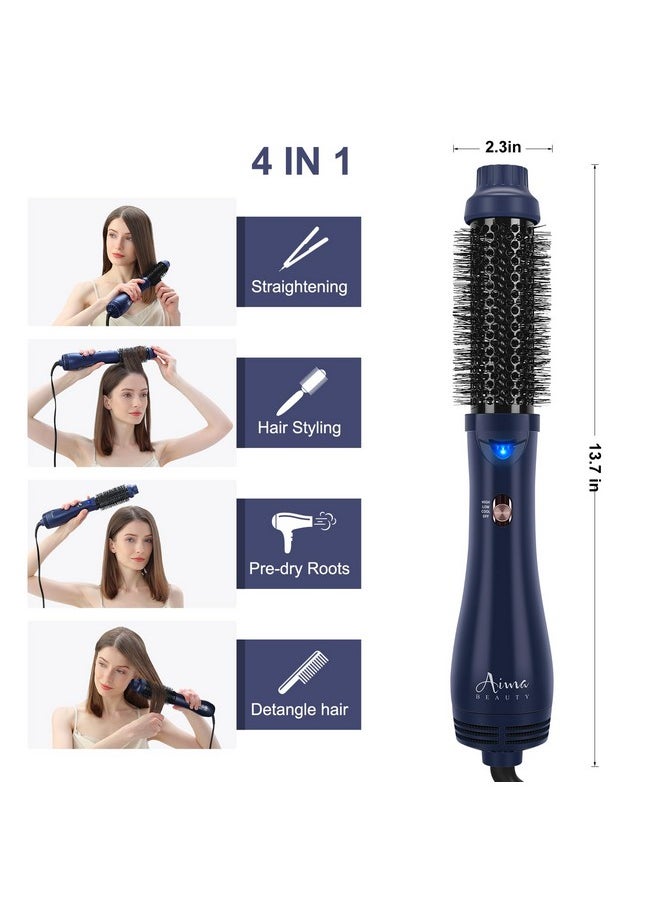 ايما بيوتي فرشاة، مكواة فرد الشعر بالهواء الساخن 4 في 1 من Aima Beauty، أداة تصفيف الشعر، لون أزرق بروسي دائري  - Image 2