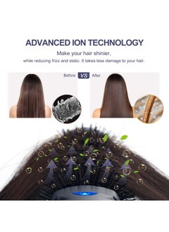 Aima Beauty Brush, Aima Beauty 4-In-1 Upgrade Hot Air Straightener Curler Function For Women, Hair Styling Tools, Prussian Blue-Round  - Image 4