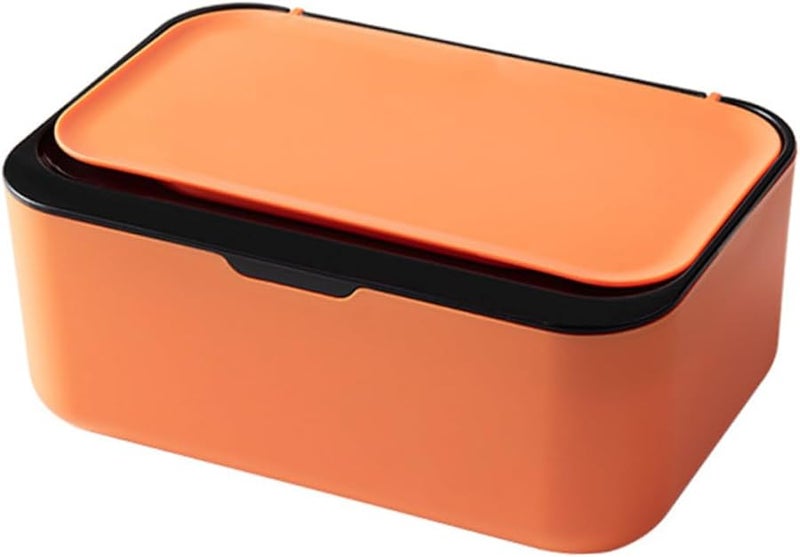 صندوق مناديل مبللة مدمج مع غطاء، حاوية تخزين محكمة الإغلاق، مادة متينة، منظّم سطح المكتب - Image 1