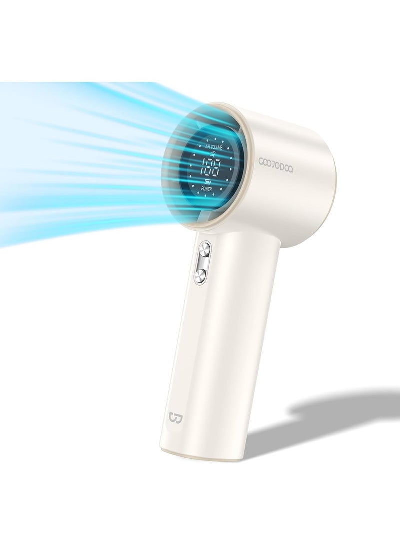 GOOJODOQ Strong Wind High Speed Handheld Fan with LED Display - 100 Adjustable Speed Levels, Rechargeable Portable Mini Cooling Fan, USB Type-C Personal Fan for Travel, Outdoor, Office, Home & UAE Summer - Image 1