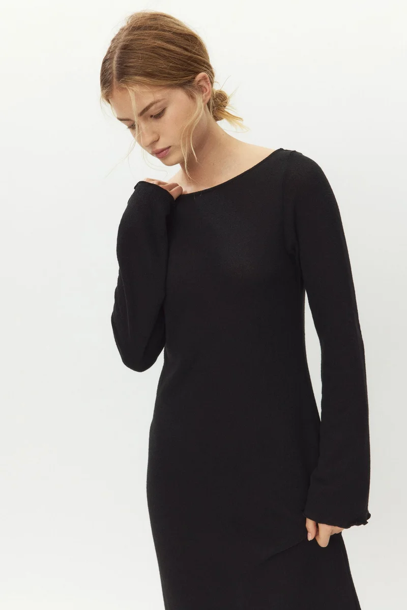 H&M  Fine-knit boat-neck dress for Women | Best Price UAE
