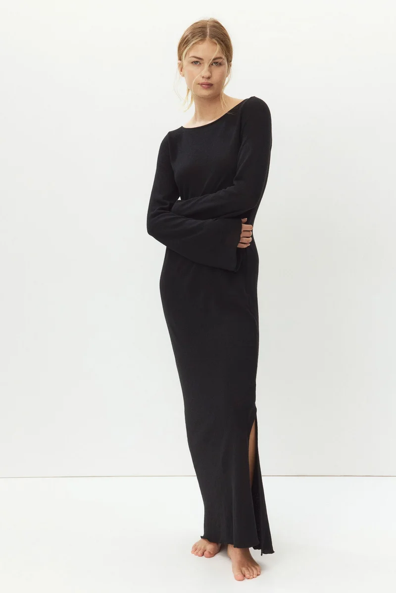 H&M  Fine-knit boat-neck dress for Women | Best Price UAE