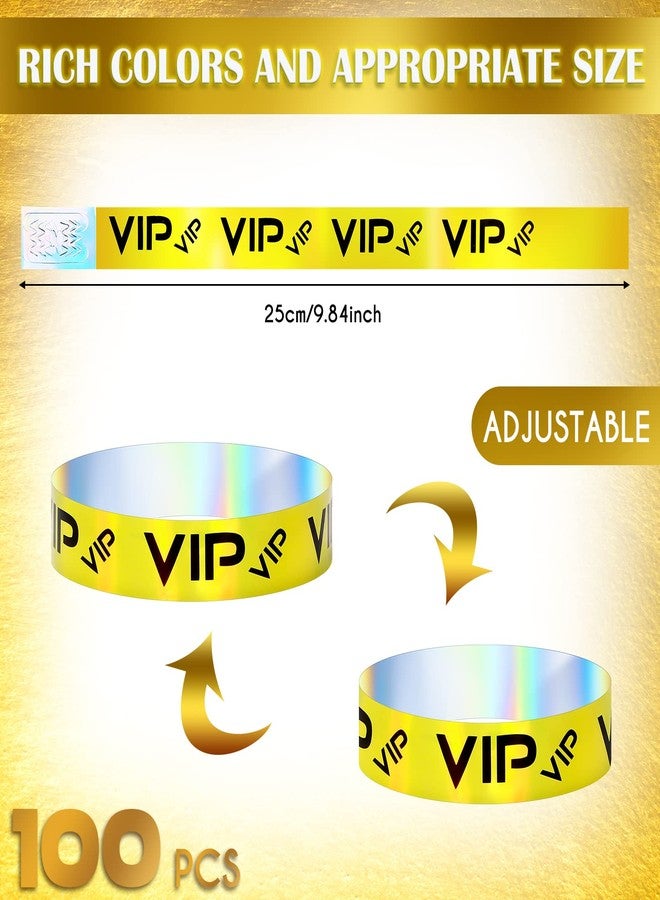 Teling 500 Pack VIP Plastic Wristbands Bracelets Party for Events VIP Custom Wristbands Plastic Bracelets Tear proof Waterproof Wrist Bands Arm Bands for Events Concerts(Gold) - Image 3