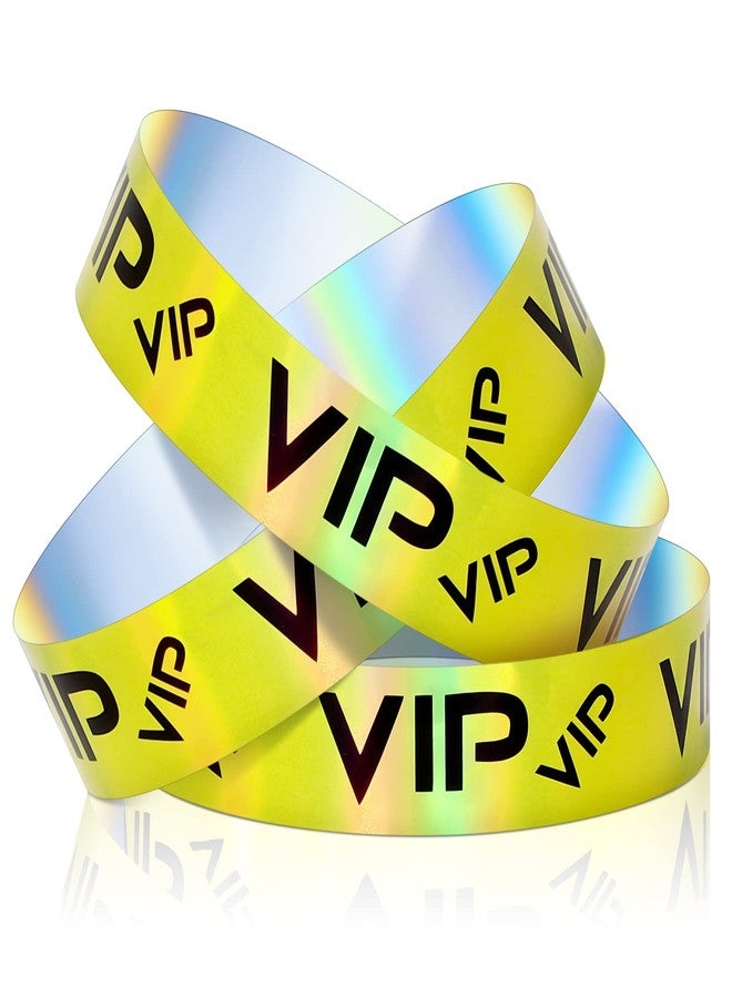 Teling 500 Pack VIP Plastic Wristbands Bracelets Party for Events VIP Custom Wristbands Plastic Bracelets Tear proof Waterproof Wrist Bands Arm Bands for Events Concerts(Gold) - Image 1