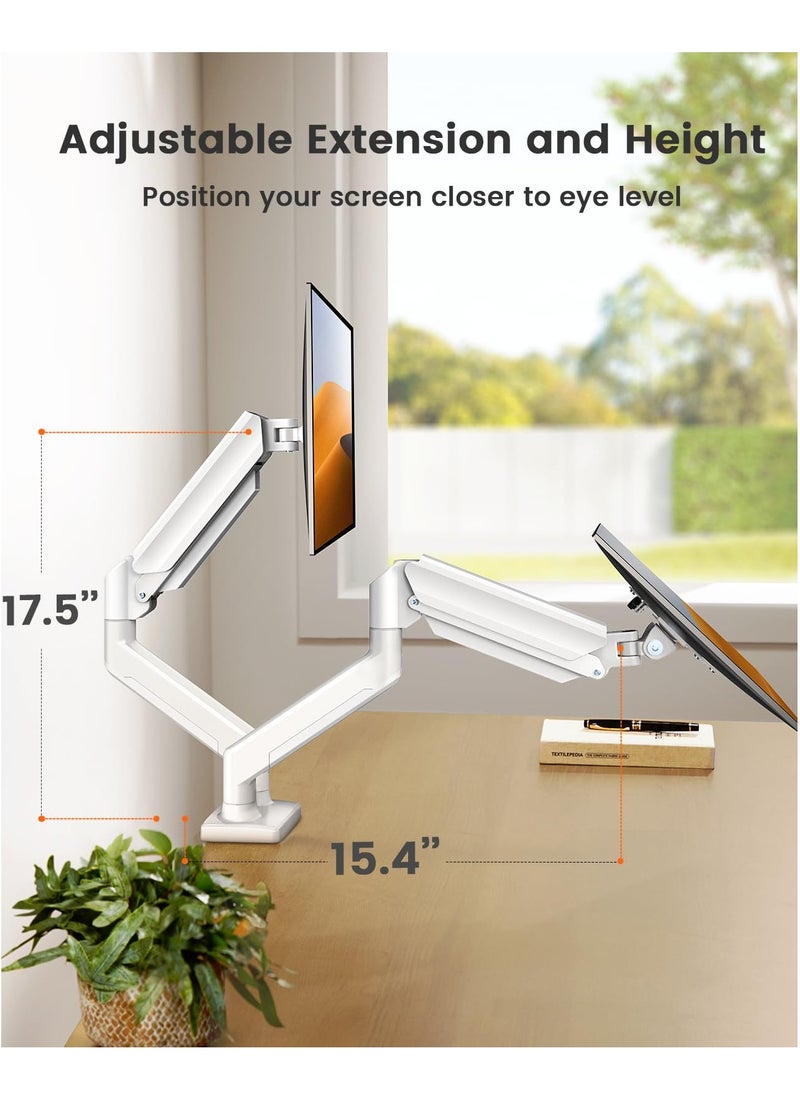 Joshberg - Dual Monitor Mount for 17″–32″ Screens, Max 22 lbs Each Arm, Adjustable Dual Monitor Stand, Sturdy Dual Monitor Arm with 180° Swivel, Tilt, 360° Rotation for Home Office - Image 1