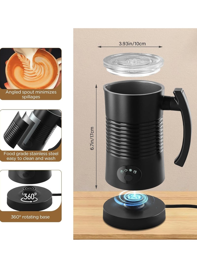 AROAQ Electric Milk Frother, Automatic Milk Frother for Hot and Cold, 4-in-1 Milk Frother, Quick Foaming, 304 Stainless Steel, 350 ml, Non-Stick Coating - Image 4