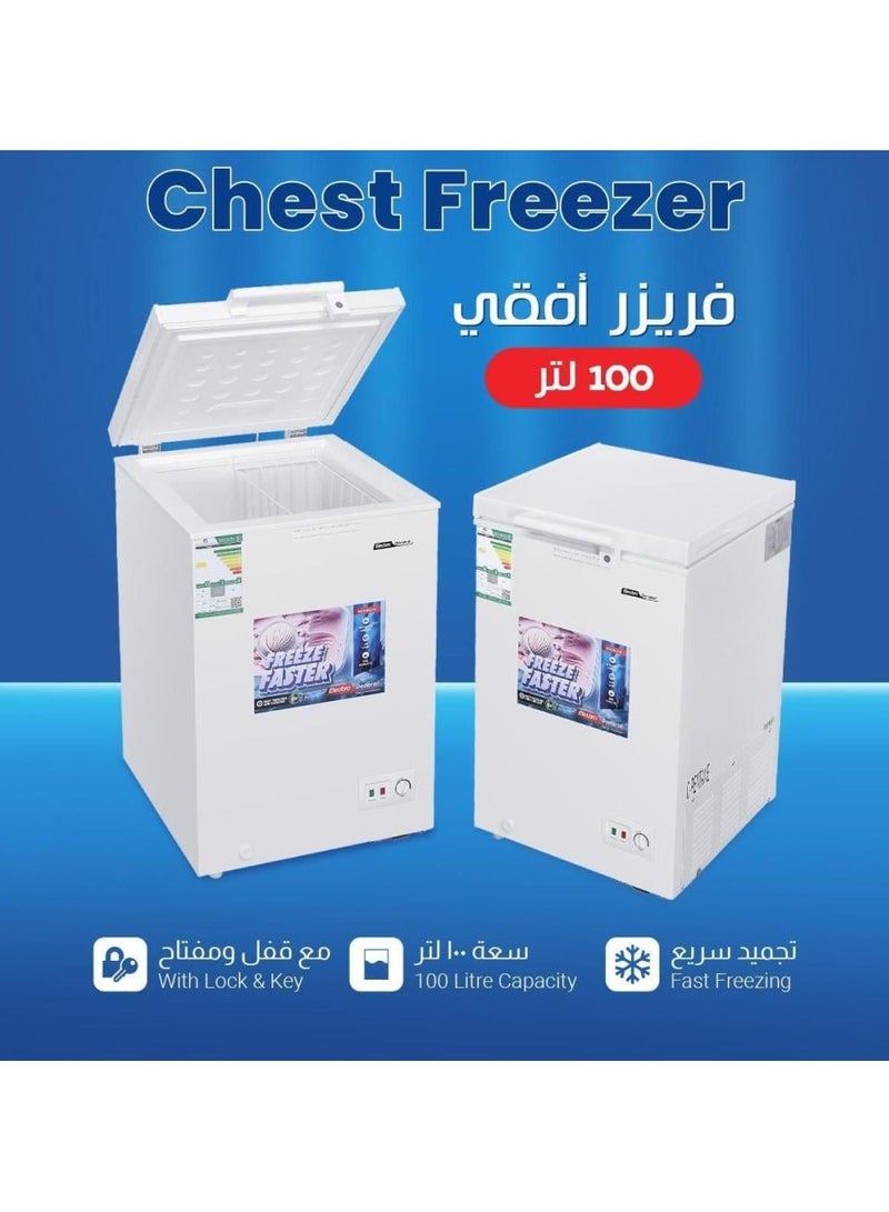 الكترو جنرال فريزر أفقي (مسطح) 100 لتر - 3.5 قدم - 100 واط - تبريد و تجميد سربع - يمكن التحويل لثلاجة - قفل للباب - موديل NCH-WL101 - Image 3