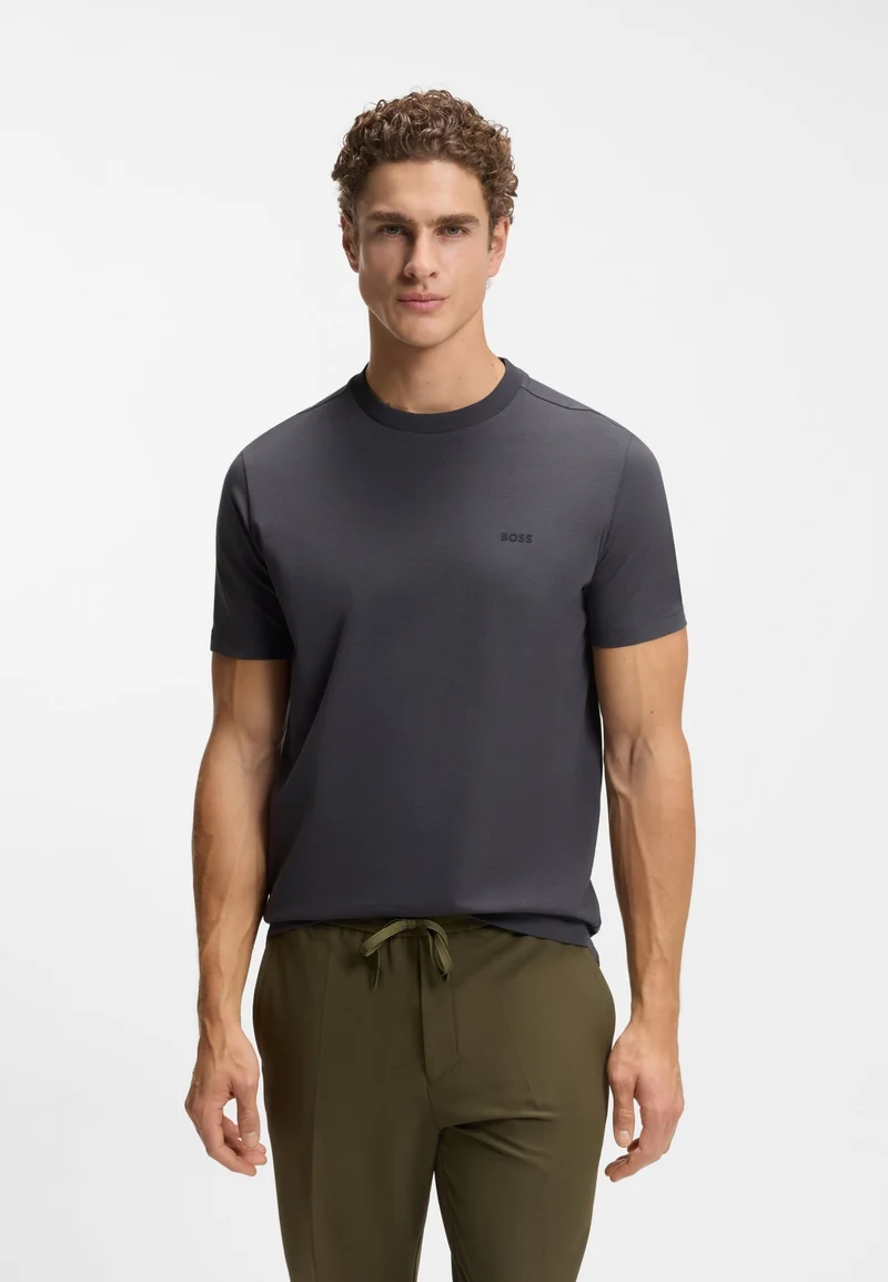 BOSS Stretch-cotton T-shirt with logo detail
