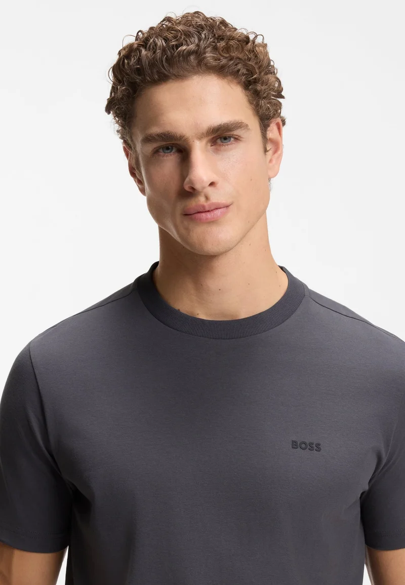 BOSS Stretch-cotton T-shirt with logo detail