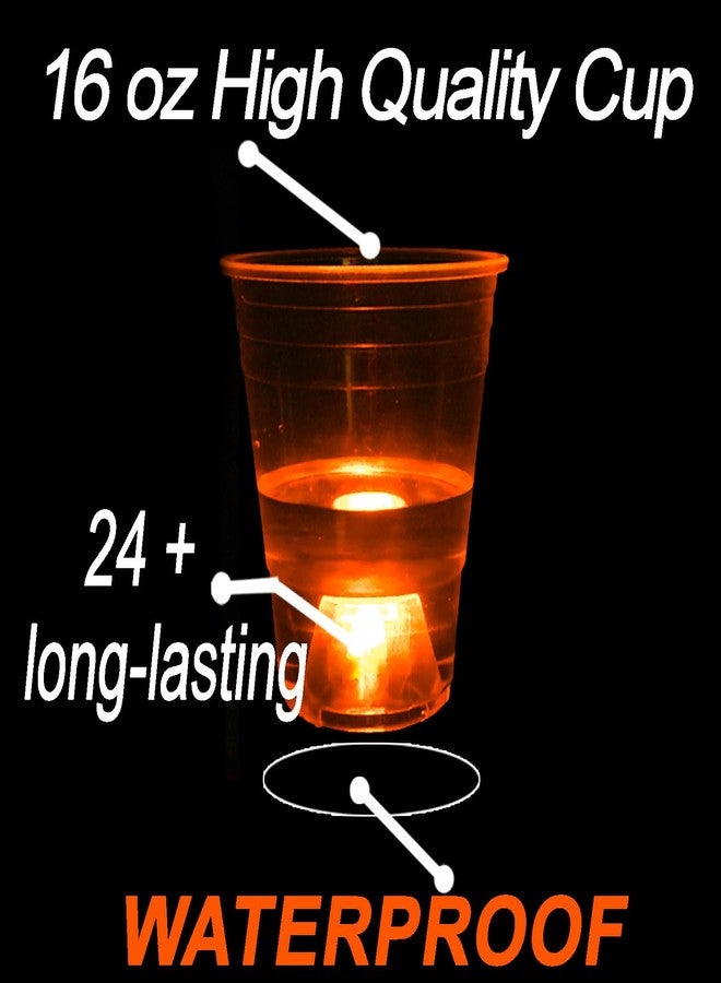 Ahuimeius 22 Pcs Glow Candy Corn Theme Party Game, 16oz Light Up Pong Cups for Pumpkin & Ghost Party with 6 Halloween Theme Balls - Image 2