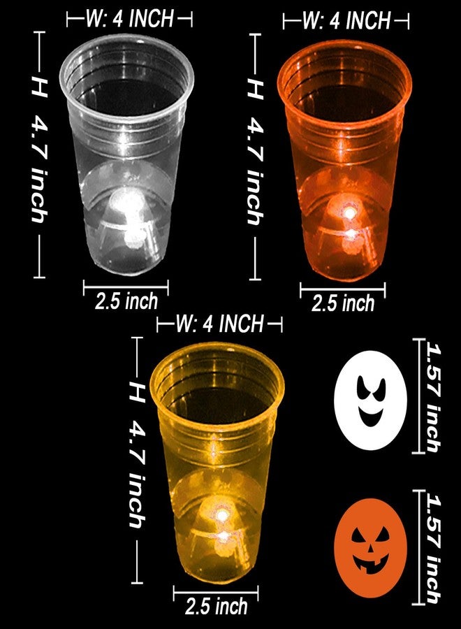 Ahuimeius 22 Pcs Glow Candy Corn Theme Party Game, 16oz Light Up Pong Cups for Pumpkin & Ghost Party with 6 Halloween Theme Balls - Image 3