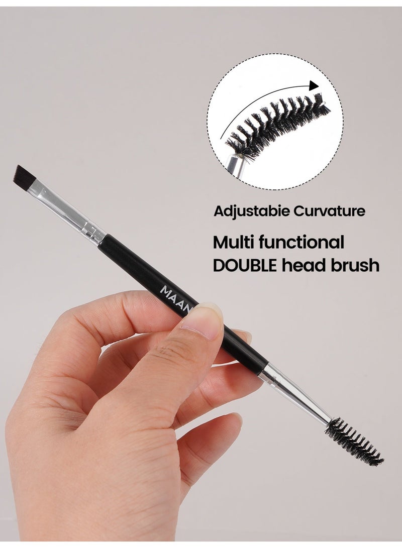 MAANGE مجموعة فرش مكياج العيون 6 قطع - فرش مكياج احترافية لدمج ظلال العيون، كحل، وفرشاة سبولي - فرشاة تجميل فاخرة خالية من القسوة باللون الأسود - Image 4