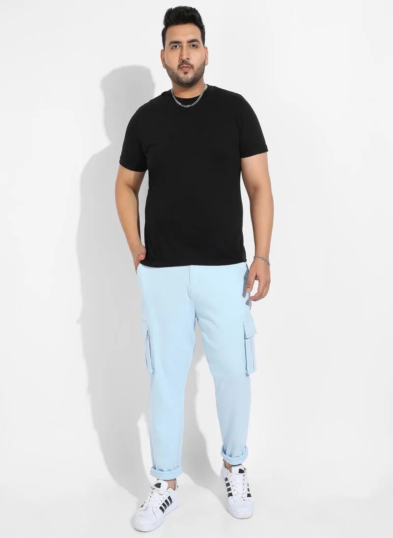 Instafab Plus  Instafab Plus Men's Light Blue Cargo Trousers for Men | Best Price UAE