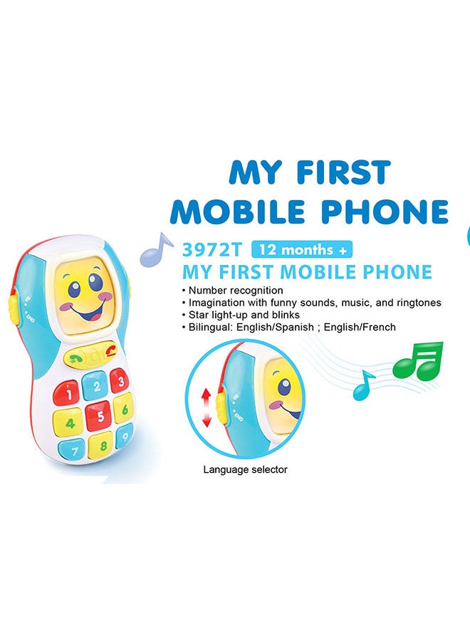Happy Kids هاتف المحمول الأول للأطفال من ليتل ليرنر، لعبة ثنائية اللغة، أرقام، موسيقى، أضواء، 12 شهرًا فما فوق، 11.18 × 6.1 × 17.27 سم - متعدد الألوان - Image 3