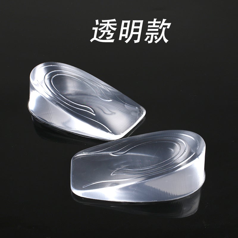 Boots for Men and Women Transparent Invisible Fleece Socks Inner Height Increasing Half Pad Silicone Inner Height Increasing InsoleTransparent Transparent 