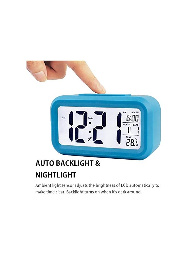 erorex Smart Digital Alarm Clock with Date and Temperature Snooze Button on Top Battery Operated Rectangle Desk Clock with Night Light for Bedroom Kids Children Girls Boys - Image 4