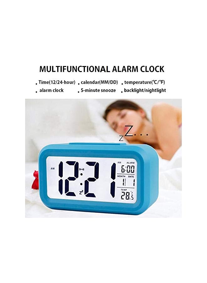 erorex Smart Digital Alarm Clock with Date and Temperature Snooze Button on Top Battery Operated Rectangle Desk Clock with Night Light for Bedroom Kids Children Girls Boys - Image 2