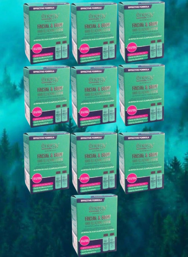 ENERGY COSMETICS 10 Pieces Facial And Body Hair Bleaching System 40 Grams And 60ml - Image 1