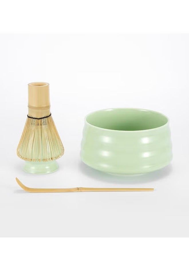 Haidue Matcha Set - Matcha Whisk (Chasen)  Traditional Scoop (Chashaku)  Whisk Holder  Matcha Bowl - The Perfect Bamboo Matcha Kit to Prepare a Traditional Cup of Japanese Matcha Tea (Green)  - Image 3