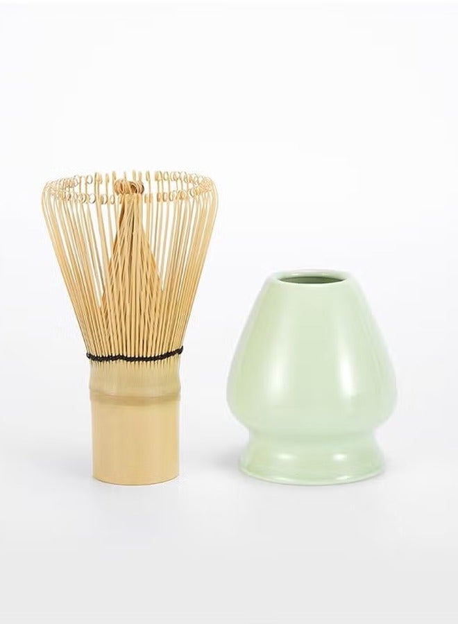 Haidue Matcha Set - Matcha Whisk (Chasen)  Traditional Scoop (Chashaku)  Whisk Holder  Matcha Bowl - The Perfect Bamboo Matcha Kit to Prepare a Traditional Cup of Japanese Matcha Tea (Green)  - Image 5