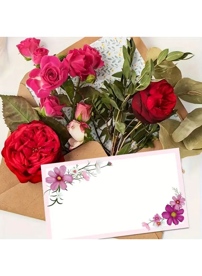 50 بطاقة شكر مزهرة لمجموعة الأعمال الصغيرة هدايا عيد الميلاد قرطاسية المكتب - Image 5