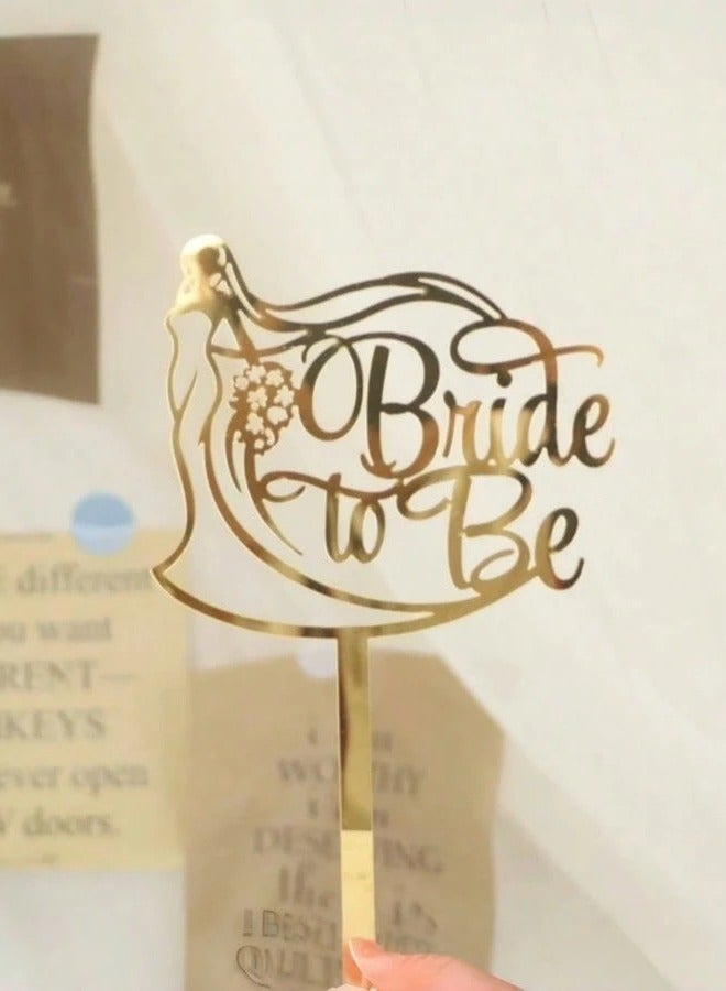 Party Decorations, Gold Cake Topper For The Bride, One Piece 