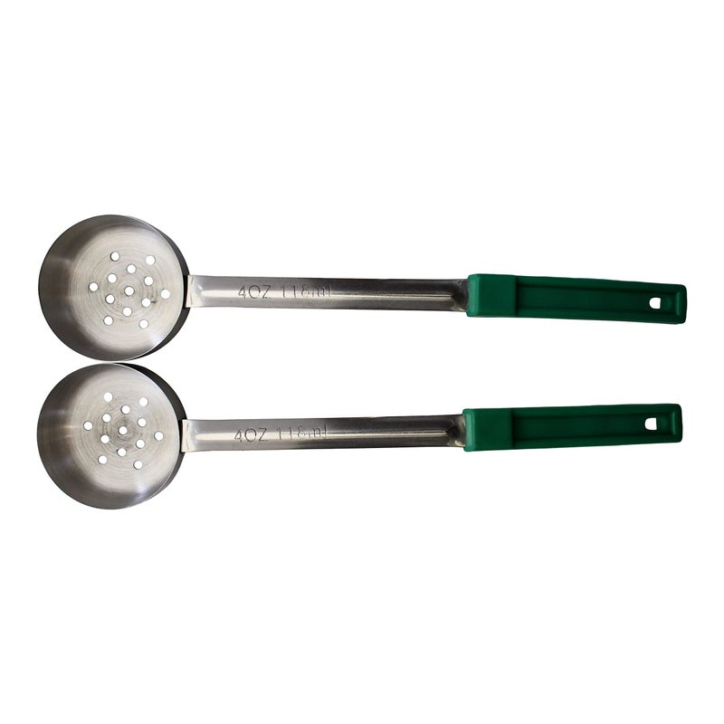 Habanerofire Habanerofire 4 Ounce Slotted Stainless Steel Portion Control Ladle Spoon for Measuring and Serving Commercial Grade Serving Scoops Pack of 2 