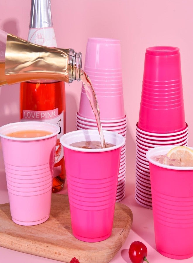 Vumdua Pink Plastic Cups Disposable Cups, 12 oz Plastic Party Cups for Bachelorette Party, Valentine's Day, Wedding, Birthday Party Supplies (Hot Pink, Light Pink), Pack of 40 - Image 3