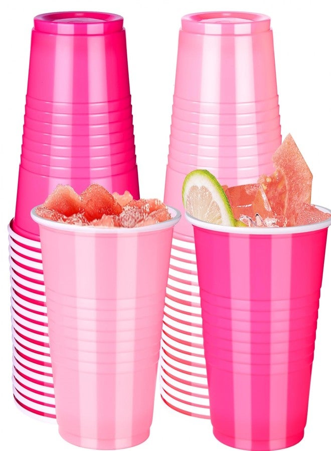 Vumdua Pink Plastic Cups Disposable Cups, 12 oz Plastic Party Cups for Bachelorette Party, Valentine's Day, Wedding, Birthday Party Supplies (Hot Pink, Light Pink), Pack of 40 - Image 1