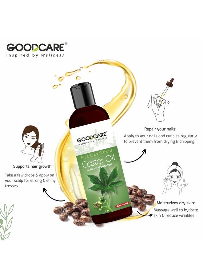 GOOD CARE GOODCARE Pure Cold Pressed Castor Oil | Natural Laxative | Helps Relieve Constipation | For Hair Growth and Skin Care | Helps Hydrate Skin and Strengthens Hair - 200 ml - Image 2
