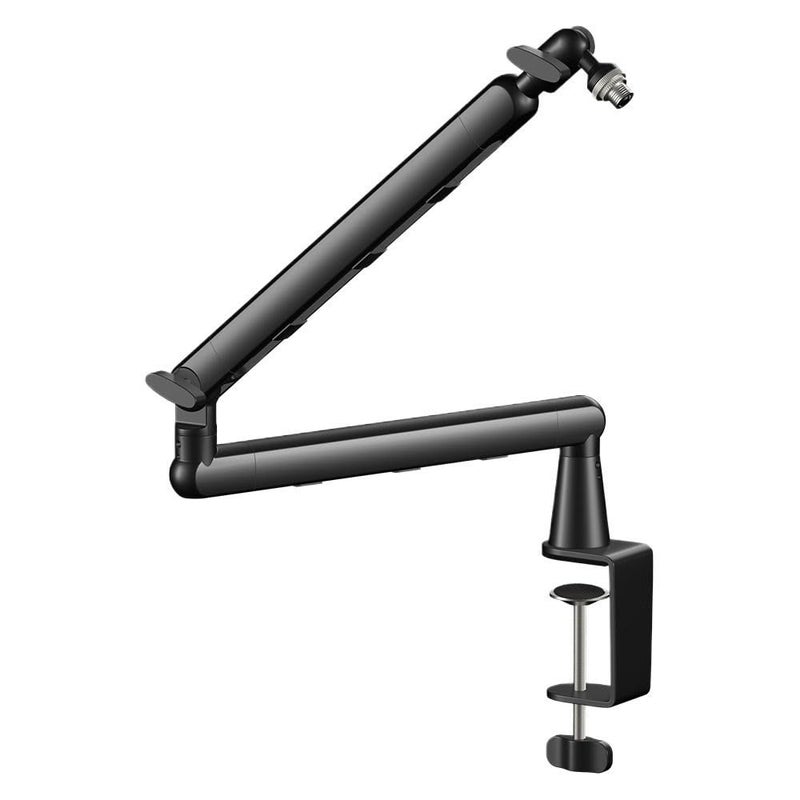 Softline Pro Premium Microphone Boom Arm Stand with Riser, Desk Clamp, Grommet Mount, Cable Channels, 3/8" to 5/8" Threads, Heavy Metal Microphone Stand for Podcast, Vocal Recording, Gaming (SP RJ110) - Image 1