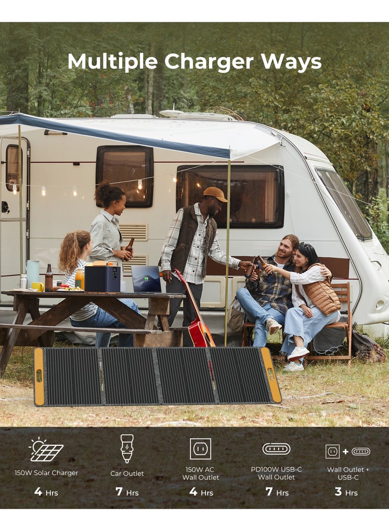 فولتمي محطة طاقة محمولة 600 واط (ذروة 1200 واط)، بطارية LiFePO4 بسعة 577.2 واط/ساعة (156,000 مللي أمبير)، مولد احتياطي مع شحن سريع USB-C PD 100 واط، مخرج AC 220 فولت، 8 منافذ إخراج، ضوء LED، موجة جيبية نقية، مصدر طاقة هادئ وقابل لإعادة الشحن للمنزل، التخييم، السيارات الترفيهية، السفر، الصيد، شحن اللابتوب، حالات الطوارئ وانقطاع الكهرباء – أسود - Image 4