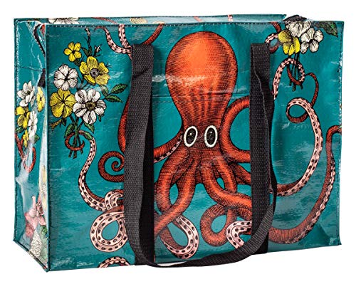 Blue Q Reusable Shoulder Tote Bag - Octopus - Carry Everywhere Bag with a Hefty Zipper, Exterior Pocket & Reinforced Floor, Easy to Clean, Spacious, Durable, & Fun Design, 95% Recycled Material - Image 1