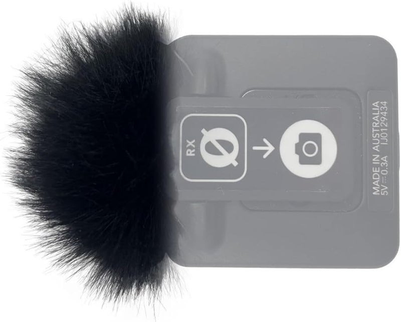Black Plush Microphone Windscreen Cover For Podcasting And Collar Clip Mics - Image 2