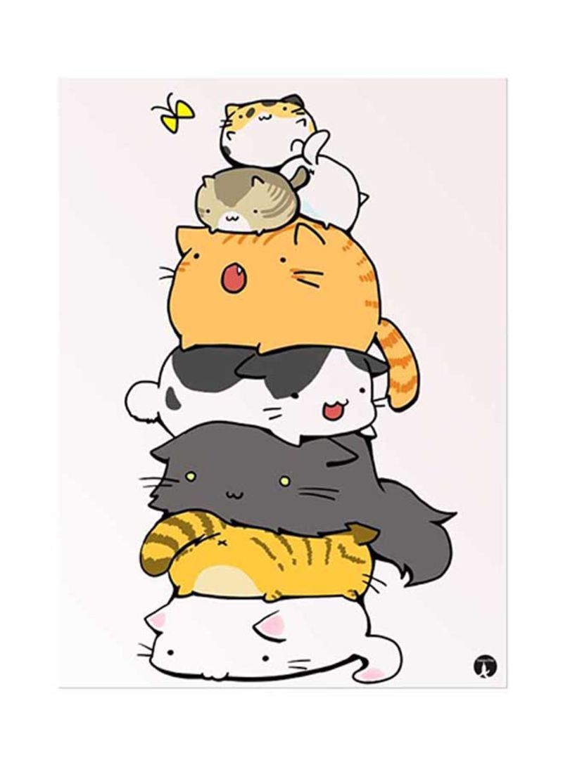 RKN Cats Metal Plate Poster Multicolour 15x20centimeter