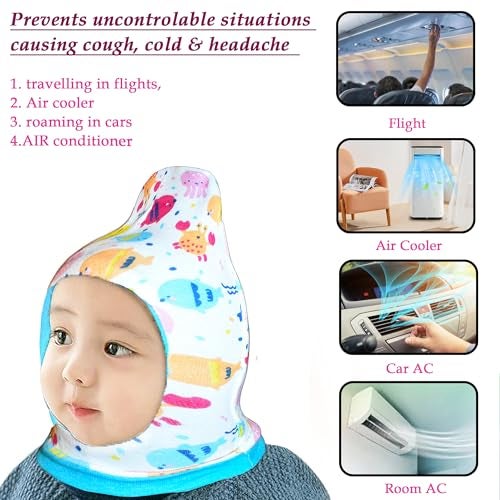VParents Cotton Baby Boys and Girls Reversible Monkey Cap (Pack of 2) -Assorted Colour Multicolour - Image 3