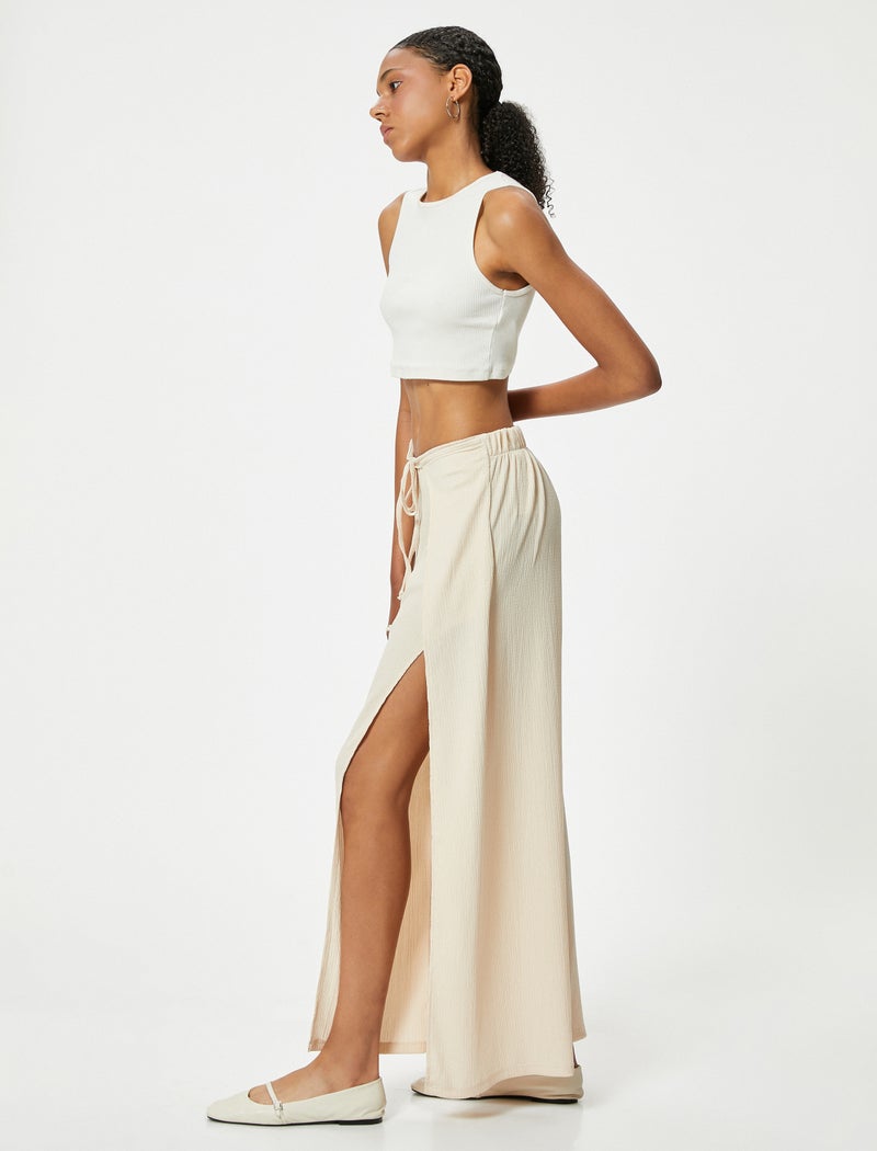 Koton | Drawstring Waist High Waist Trousers - Image 2