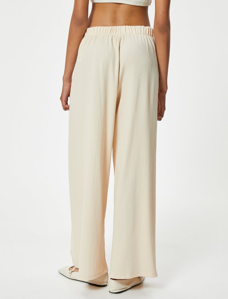 Koton | Drawstring Waist High Waist Trousers - Image 4