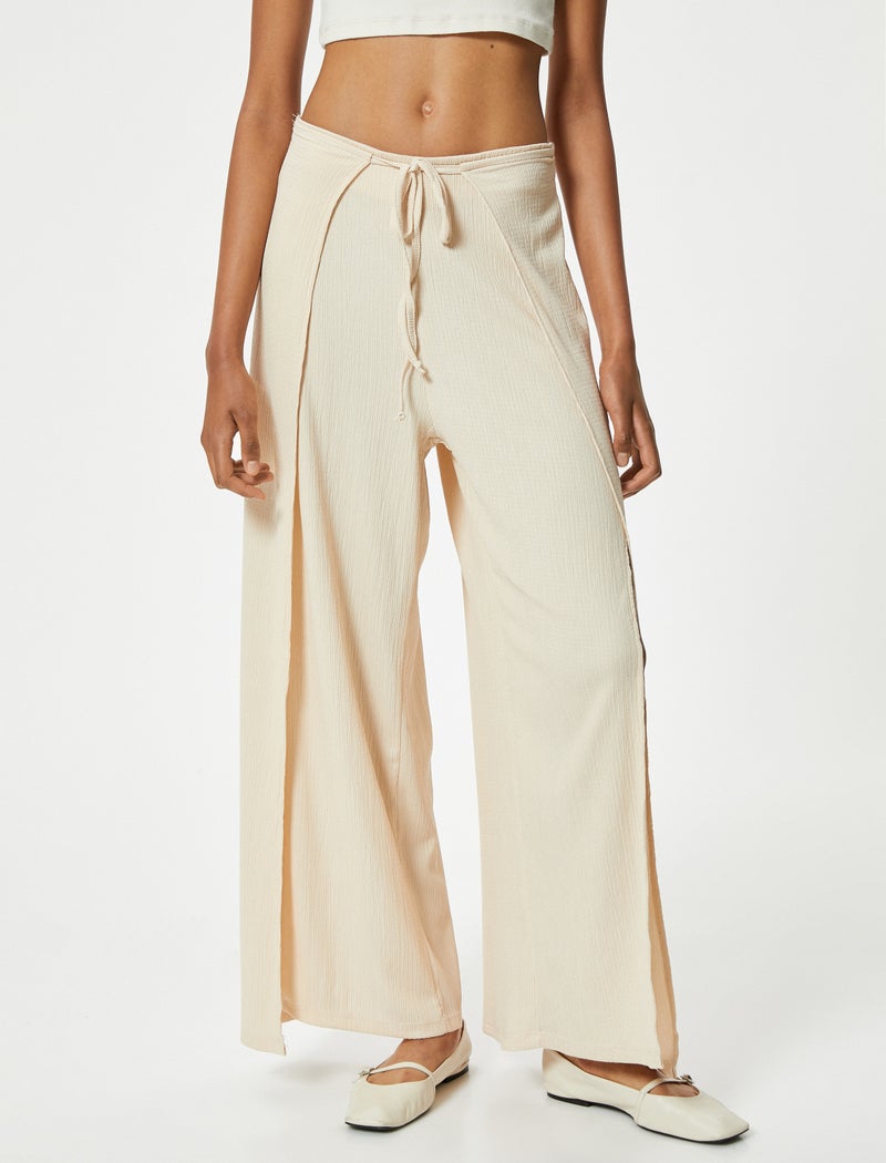 Koton | Drawstring Waist High Waist Trousers - Image 3