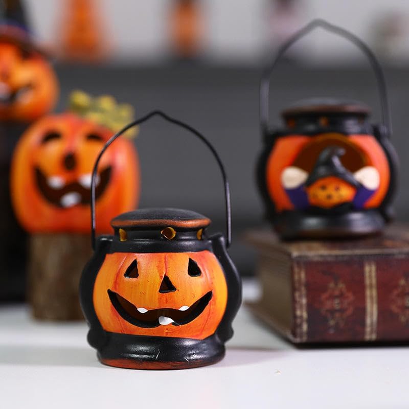 imene Halloween Pumpkin Decorations Figurines Indoorceramic Pumpkin Decorations for Home Display, Party Decor Items (Pumpkin D) - Image 3