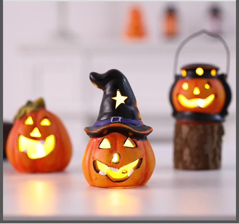 imene Halloween Pumpkin Decorations Figurines Indoorceramic Pumpkin Decorations for Home Display, Party Decor Items (Pumpkin D) - Image 5