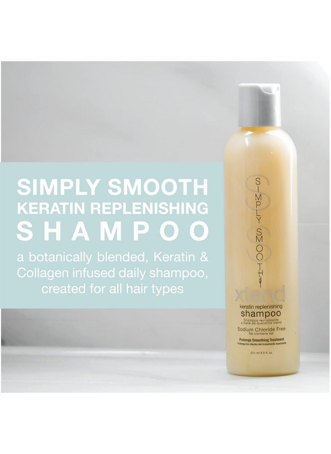 SIMPLY SMOOTH Xtend Keratin Replenishing Original Shampoo Keratin & Collagen Infused Daily Cleanser For All Hair Types Restores Depleted Hair Provides Strength & Enhances Shine 8.5 Oz.  - Image 3
