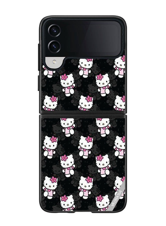 VR CREATIVE Protective Case Cover For Samsung Galaxy Z Flip4 Hello Kitty Design Multicolour - Image 1