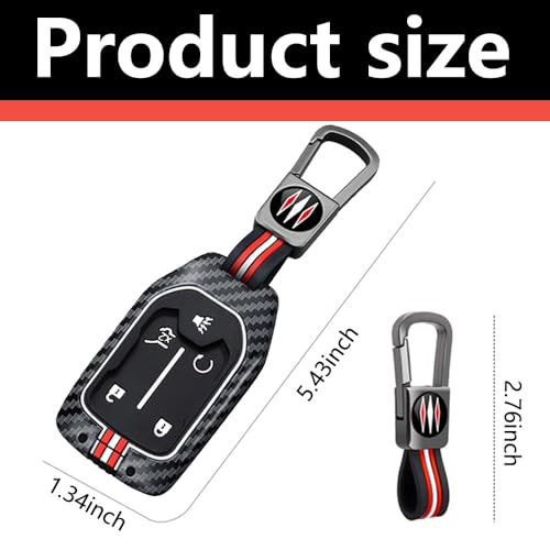 Coficoi Heavy Key Fob Cover for Gmc Sierra 1500,Alloy Car Keychain Protector Accessories for Gmc Chevy Silverado 2500HD 2019-2024 (5 Buttons, Carbon) - Image 2